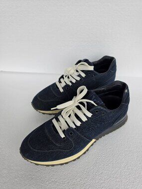 Louis Vuitton Men’s Blue Denim Low Top Sneakers Lace Up Casual Designer Shoes